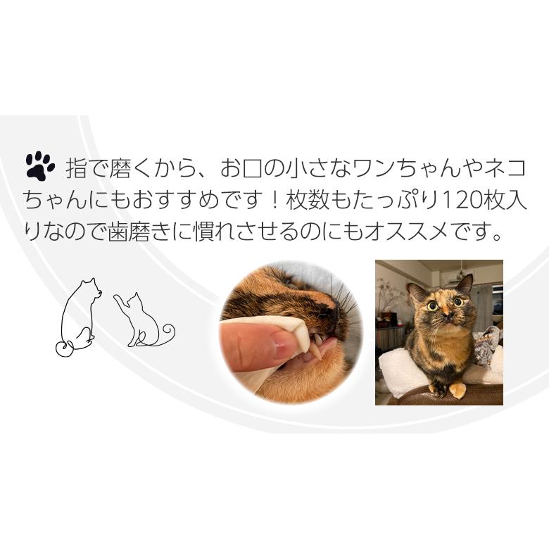 ワンコ歯石トルン 犬 猫 歯磨き 120枚入り デンタルケア 指歯ブラシ