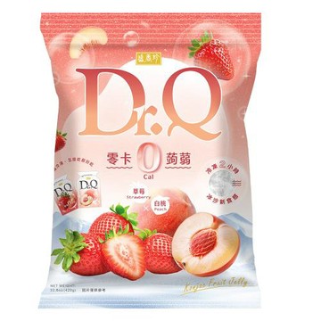 【盛香珍】Dr.Q零卡蒟蒻(白桃+草莓)果凍420g/包
