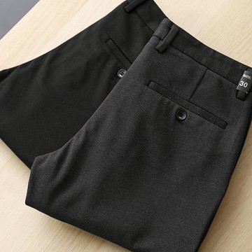 雅痞文藝！高端爽滑秋冬新款男士商務通勤直筒百搭休閑褲經典長褲