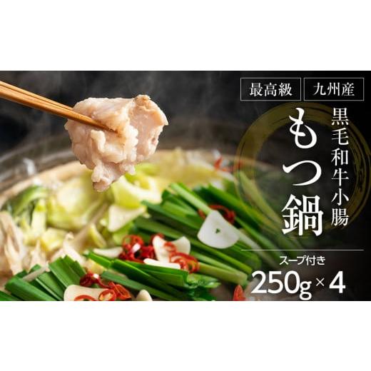 ふるさと納税 福岡県 田川市 最高級「九州産黒毛和牛小腸　もつ鍋」1kg（250g×4）