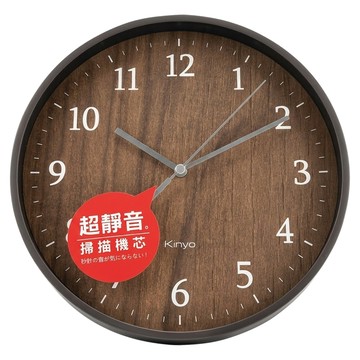 Kinyo 自然風木紋掛鐘  顏色隨機
