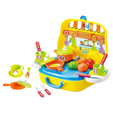 17mall 手提廚房 有輪子  38.4 x 26.2 x 24.8cm  混色  1組  黃色 + 綠色 + 橘色