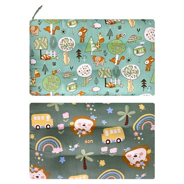 100%純棉可水洗兒童枕頭 荳荳枕 2個  43 x 28cm  獅子咘咘車 + 童話森林 多色