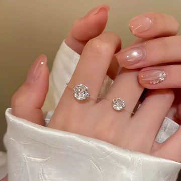 初見家💕簡約鋯石魚線戒指女 個性食指戒指女 輕奢高級指環女