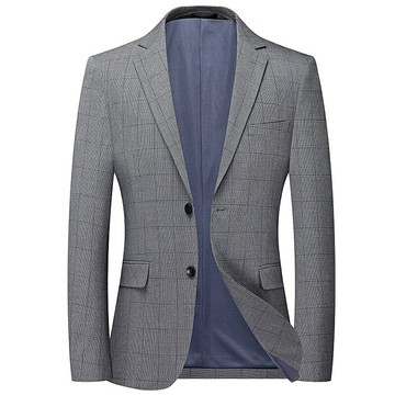 現貨+預購 西裝外套休閒西服-格紋透氣修身春秋男外套父親節禮物74eb12【獨家進口】【米蘭精品】