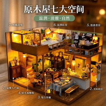 【免運+送贈品】創彩 袖珍屋 娃娃屋 diy 小屋 模型屋 閣樓 交換禮物 房屋模型 智趣屋 微縮模型 房子 小屋模型
