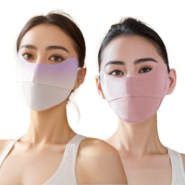 I.Dear 春夏戶面部加寬防曬冰絲涼感透氣炫彩口罩面罩(8色)超值兩件組