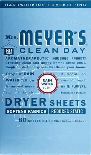 Mrs. Meyer's Clean Day Dryer Sheets Rain Water Scent 80 Sheets
