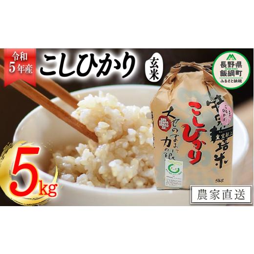 ふるさと納税 長野県 飯綱町 米 皇室献上実績 こしひかり 玄米 5kg 令和5年産 特別栽培米 なかまた農園 沖縄県への配送不可 2023年10月上旬頃から順次…