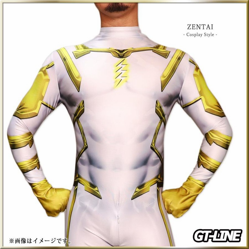 Zentai ホワイト ファスナー付き 全身タイツ ボディースーツ Zentai ホワイト ファスナー付き 全身タイツ ボディースーツ
