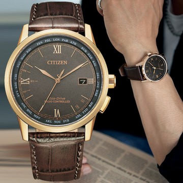 CITIZEN星辰 GENTS系列 光動能 簡約電波腕錶 42.7mm/CB0158-10H