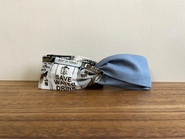 雙拼髮帶 / 一間咖啡廳 - 灰藍