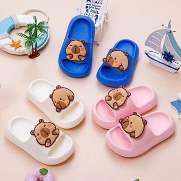 🔥台灣現貨卡皮巴拉兒童拖鞋 水豚兒童拖鞋 兒童拖鞋夏季 小孩拖鞋 室內拖鞋 卡皮巴拉涼拖 男童女童涼拖 防滑拖鞋 涼拖鞋