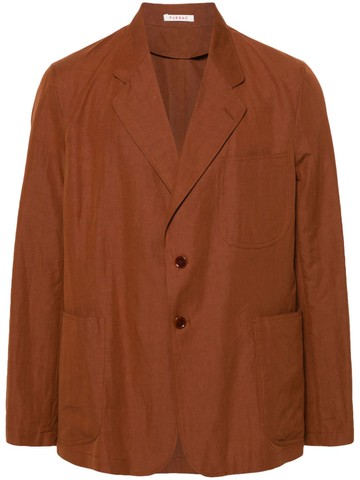 FURSAC - slub-texture blazer - men - Fabric - XL - Brown