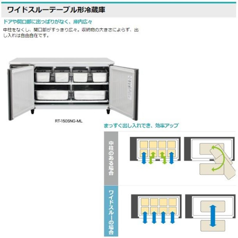 RT-180SNG-ML (新型番：RT-180SNG-1-ML) ホシザキ テーブル形冷蔵庫