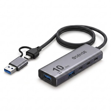 ESENSE 逸盛 B502 A+C USB3.2 Gen2 HUB USB分線器 10.6 x 3.3 x 1.5cm  銀色  1個