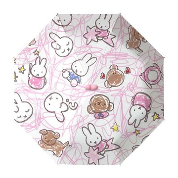 🍀初夏上新🍀米菲兔全自動安全防回彈晴雨傘兩用太陽傘女黑膠防曬遮陽傘節節收
