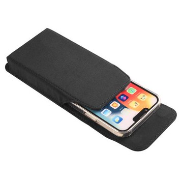 黑色豎款大號磁扣手機袋男士翻蓋手機腰包穿皮帶直版方形掛腰超薄