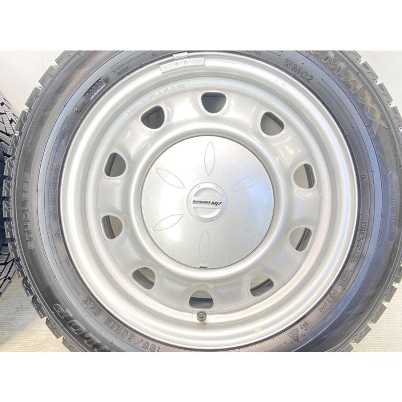 中古タイヤ スタッドレスタイヤ ホイールセット 4本セット 185/60R15 SCHWARZ 15x6.0 100/114.3-4穴 ダンロップ  ウィンターマックス WM02 | LINEブランドカタログ