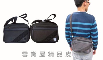 限時 滿3千賺10%點數↘ | ~雪黛屋~SPYWALK 肩側包防水尼龍布+皮革二層主袋可放電腦保護隨身物品專用包外出休閒萬用百搭款014-1350