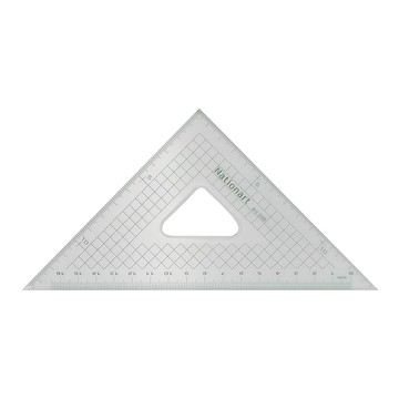 Nationart 方眼切割三角板 20cm 45-45度  透明色  1個