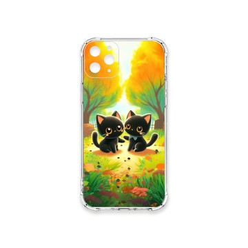 iPhone 11 Pro Max 殼 TRON IPhone 11 PRO MAX 櫻花公園黑色貓咪 四角防摔殼 手機殼