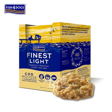 【倆寶貝精品館】海洋之星FISH4DOGS 海藻精華鱈魚慕斯(犬用)  1盒(100gｘ6包)