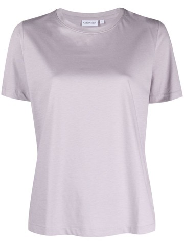 Calvin Klein - short-sleeved crew-neck T-shirt - women - Cotton - XL - Purple