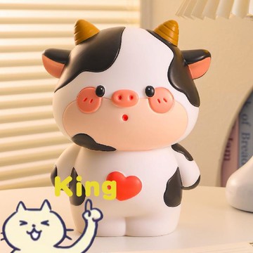 2026 新潮奶牛造型存錢筒 童趣動物風積錢容器 大容量單向入幣儲蓄器具 男女孩童適用耐摔藏錢擺件 居家休閒理財收納好物