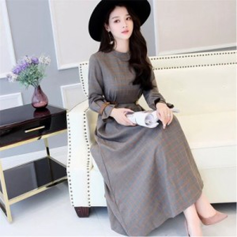 秋 冬ワンピース 長袖 ロング 着痩せ 上品 きれいめ 49 通販 Lineポイント最大1 0 Get Lineショッピング