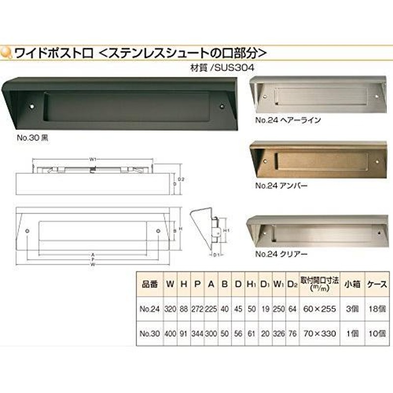 ポスト ステンレスシュート No.24 カラー アンバー 大壁用 お歳暮 - その他