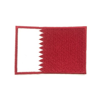 DIY刺繡徽章 卡達國旗 電繡刺繡背膠補丁 袖標 布標 布貼 補丁 貼布繡 臂章 _廠商直送