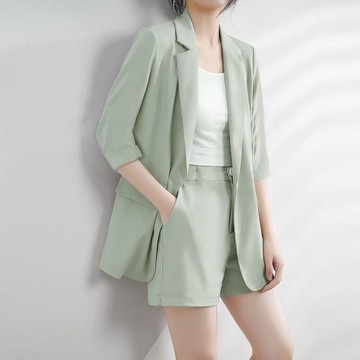 西服短褲套裝女夏薄款高級感小個子夏季時尚小西裝正裝女