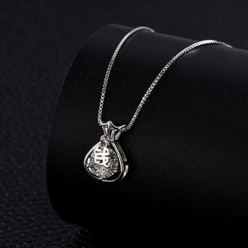 閃亮s925純銀福袋莫桑石項鏈高級百搭女輕奢小眾簡約時尚鎖骨鏈