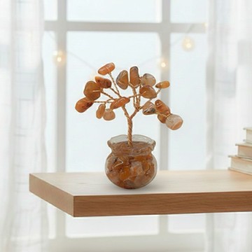 【埕米峰x御華生】月老水晶樹 2入組｜紅瑪瑙 + 自選（9色可選）愛情系 激發熱情 增加能量 自信 積極 勇敢 領導力