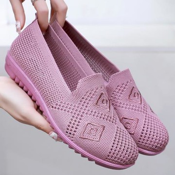 老北京布鞋女款網鞋夏季中老年軟底淺口媽媽鞋老人防滑透氣奶奶鞋