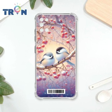 TRON 三星 A31 莓果雪之妖精銀喉長尾山雀 四角防摔載具殼 軟殼 手機殼