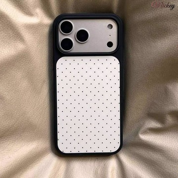 白底波點適用蘋果17手機殼iPhone16promax膚感15水凝殼14/13/12女