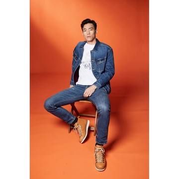 Lee 男款 705 保暖中腰標準小直筒牛仔褲 馬毛皮牌 系列皮牌 甜甜圈扣 13.1oz | 101+ & MAGMA