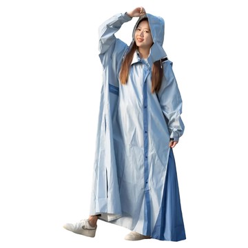 Crocodile 鱷魚 丹寧獵人多功能斜開雨衣 正面斜開設計 兩側加寬 背部加寬高係數反光 加高領口防滲水 袖口可調整  淺藍色  2XL