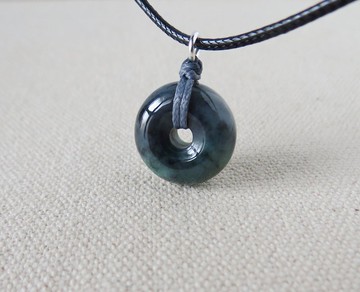 【金剛結】本命年【平安如意】烏雞飄綠翡翠韓國蠟線項鍊SE11招財