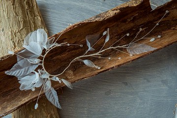 手工原創飾品/新娘飾品 晶透柔光 水晶樹脂紗花 耳掛