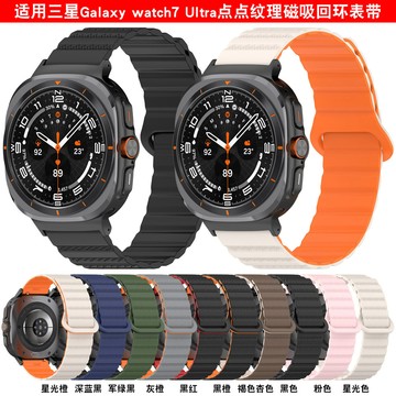 【免運】適用三星watch Ultra雙色錶帶三星watch ultra點點紋磁吸雙色錶帶