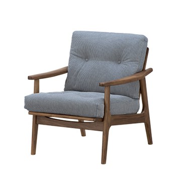 Frame Chair 標準框架扶手椅（胡桃木、淺藍布料）