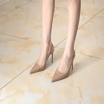 2026新款春秋季尖頭細跟高跟鞋女裸色單鞋氣質女神范百搭包頭涼鞋