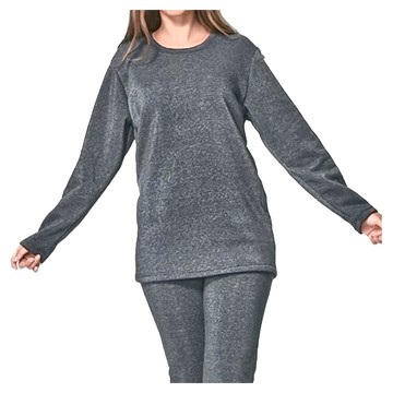 MI MI LEO 男女款 保暖刷毛居家上衣 3件  M  深灰