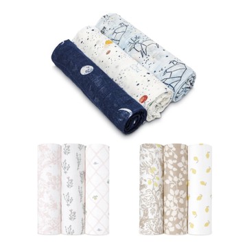 美國 Aden + Anais 竹纖維多功能包巾3入(多款可選)