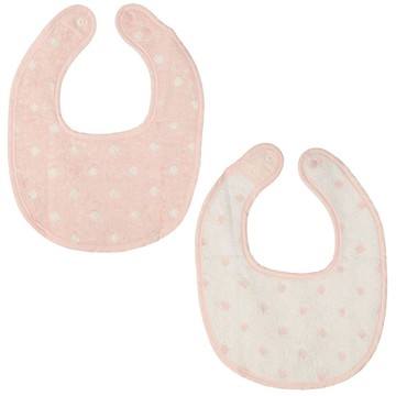 akachan honpo - 圍兜2件組-毛巾布-粉紅色 (70~95cm)