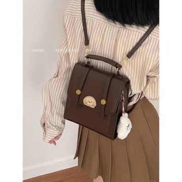 韓國復古可愛學生上課雙肩包包