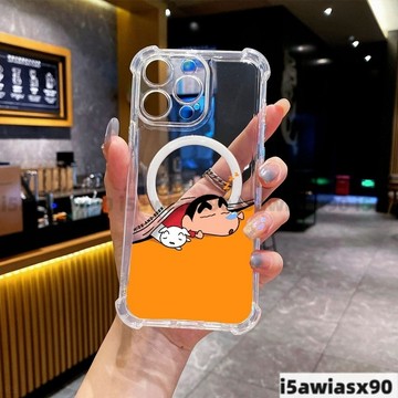 睡觉小新磁吸充電四角氣墊 超級防摔i16PROMAX 蘋果iPhone15 14 13 12 11 XR 8P保護殼